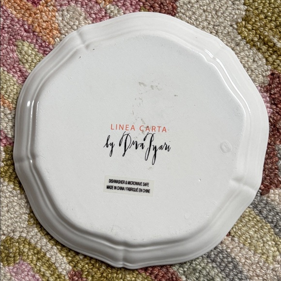 🐦 Anthropologie Linea Carta Diva Pyari Lovebirds Canapé Plate L 2 Blue Lovebirds - Picture 5 of 14